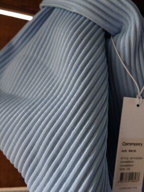 Commonry Alessa Pleated Bag NWT — Chambray/Periwinkle — Vegan — Australian Label